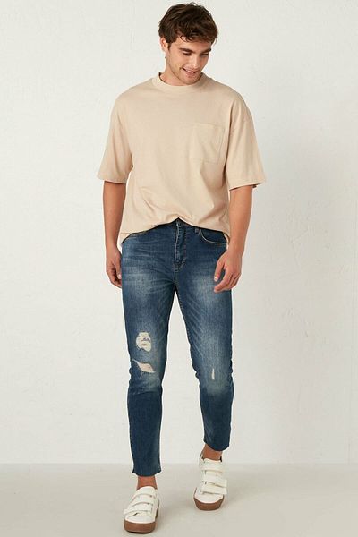 LC Waikiki Ανδρικό Dark Rodeo Jean 0WHE35Z8