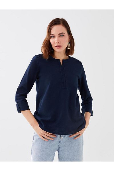 LC Waikiki High Collar Lace Detailed Long Sleeve Women's Blouse