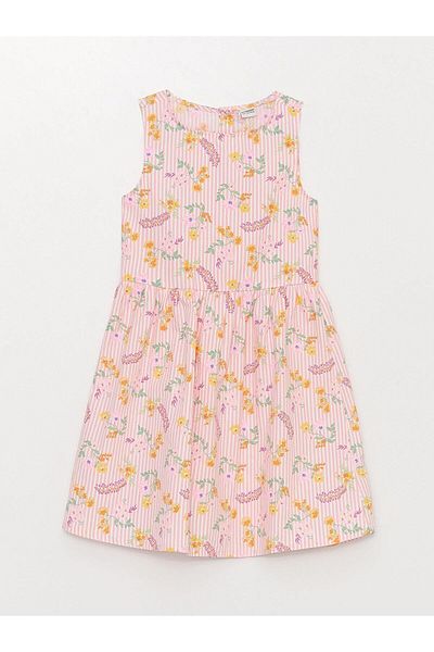LC Waikiki LCW Kids - Κοριτσίστικο φόρεμα με στάμπα με λαιμόκοψη