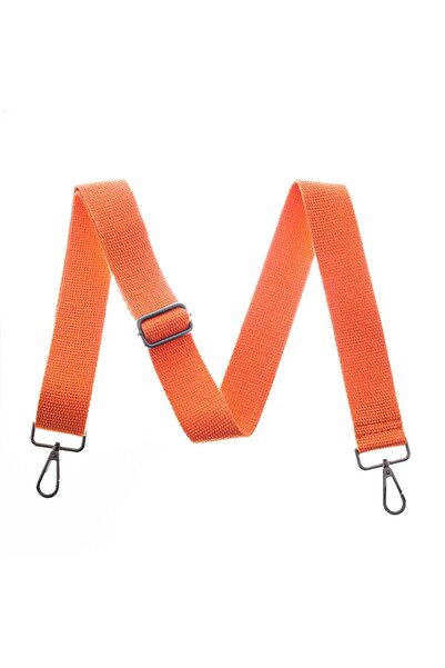 Miaju 125 Cm Coral Colored Black Shoulder Strap with Metal Accessories - Stra...