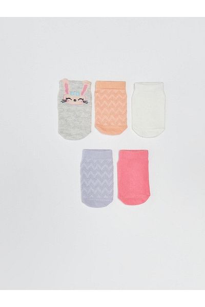 LC Waikiki LCW Baby Patterned Baby Girl Booties Socks 5-Pack