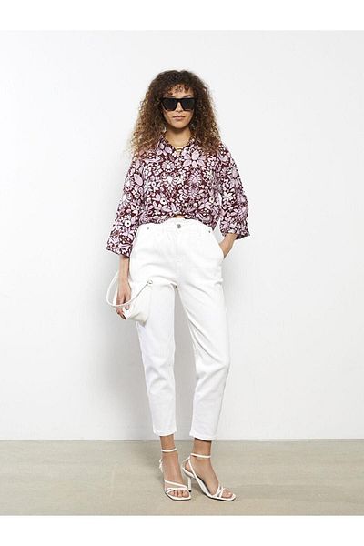 LC Waikiki Pantaloni de jeans Rodeo pentru femei LCW Vision, cu talie elastică, cu ajustare confortabilă, cu buzunar plat
