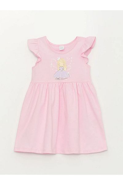 LC Waikiki Crew Neck Printed Baby Girl Dress