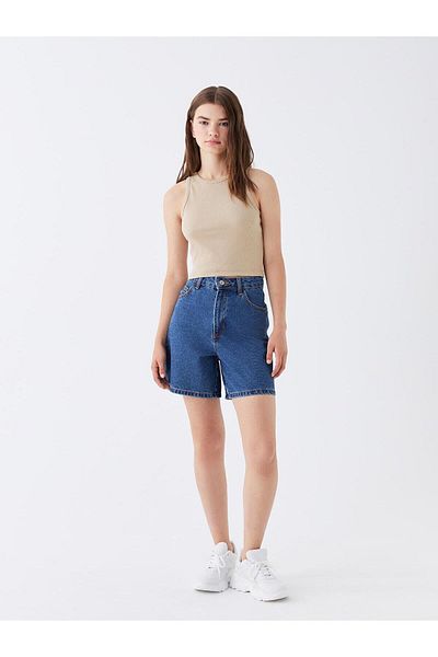 LC Waikiki Γυναικείο ποδηλατικό λαιμό LCW Vision Flat Crop