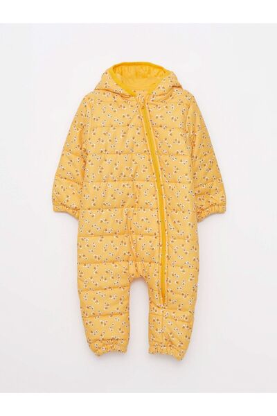 LC Waikiki Hooded Long Sleeve Printed Baby Girl Astronaut Coat