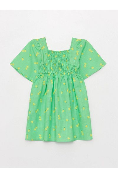 LC Waikiki LCW Kids - Φόρεμα με κοντό μανίκι με τετράγωνη λαιμόκοψη για κορίτσια