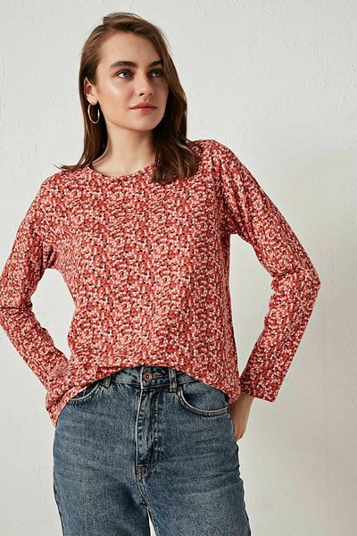 LC Waikiki Women's Orange Printed T-Shirt