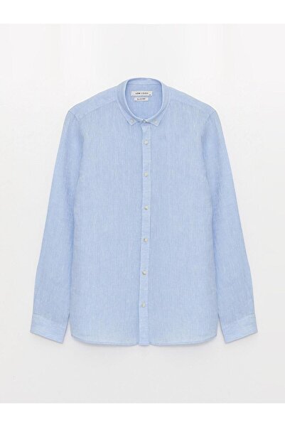 LC Waikiki LCW Vision Slim Fit Довгорукавна сорочка з суміші льону для чоловіків