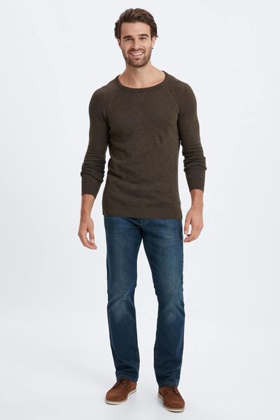 LC Waikiki Men's Khaki Crew Neck Sweater 8W4420Z8