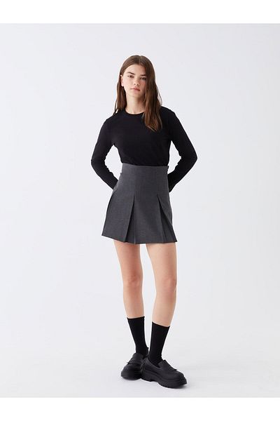 LC Waikiki LCW ležérní dámská sukně na zip v pase s jednoduchým plisováním