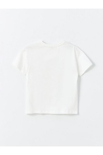 LC Waikiki LCW Kids Girls - Κοντομάνικο μπλουζάκι με στάμπα με λαιμόκοψη