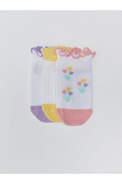 LC Waikiki LCW baby Patterned Baby Girl Booties Socks 3-Piece