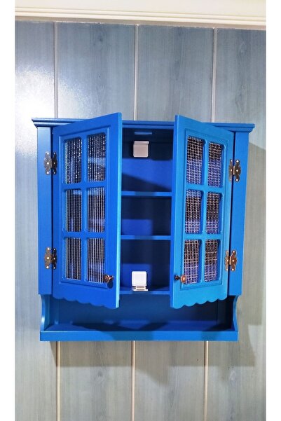 VİLLAÇAM AHŞAP TELLİ TEREK MAVİ TELLİ DOLAP BARDAKLIK