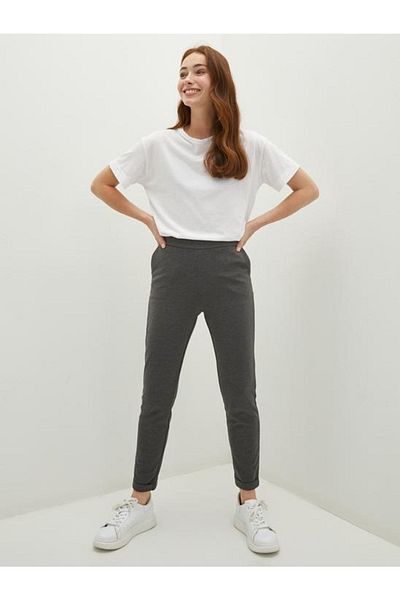 LC Waikiki Lcwaıkı Basic ελαστικό γυναικείο παντελόνι μέσης με ίσια λεπτομέρεια τσέπης