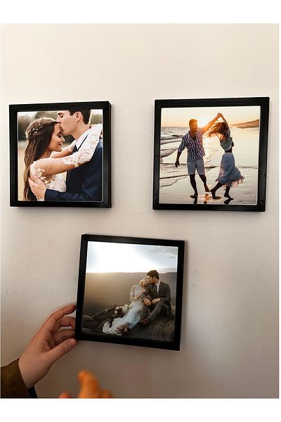 Verda Çerçeve 20x20 Cm fotografie completă 3 piese rame pătrate - adezive, 17,5x17,5 Cm fotografie