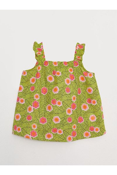 LC Waikiki Square Neck Printed Baby Girl Blouse