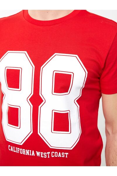 LC Waikiki Crew Neck Short Sleeve Printed Combed Cotton Men's T-Shirt