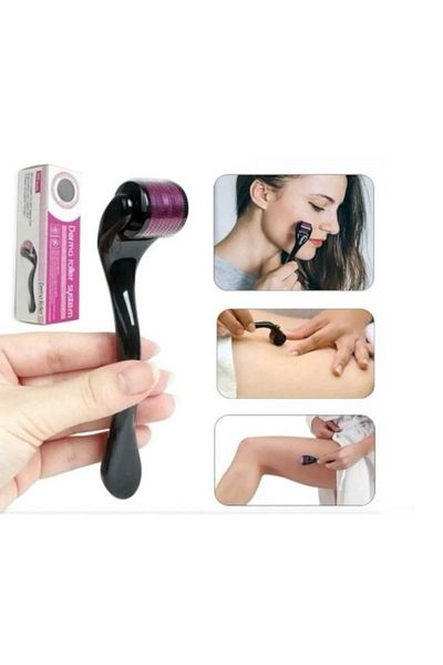 hy ticaret Titanium Dermaroller - 540 Needles, 1 mm Needle, Face and Body Renewal Massage Tool