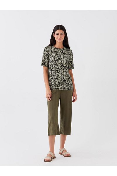 LC Waikiki LCWAIKIKI Basic γυναικεία ελαστική μέση ίσια Κάπρι