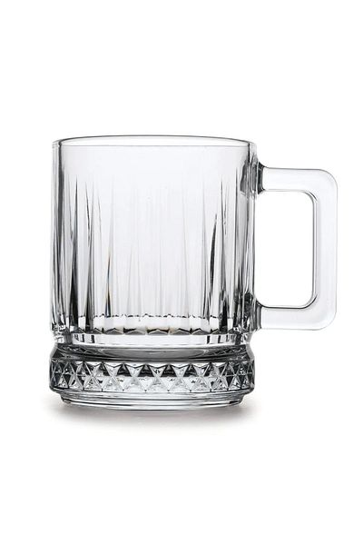 Paşabahçe Elysia 12 Piece Mug with Handle, Cup and Snack Bowl Set Tea Snack Set