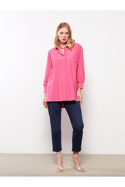 LC Waikiki Shirt Collar Plain Long Sleeve Women's Tunic