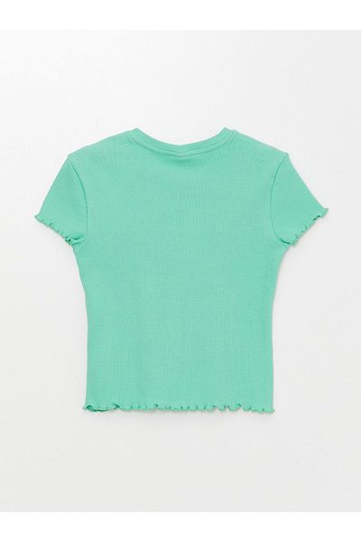 LC Waikiki Κεντητό κοντομάνικο κοριτσίστικο T-shirt με λαιμόκοψη