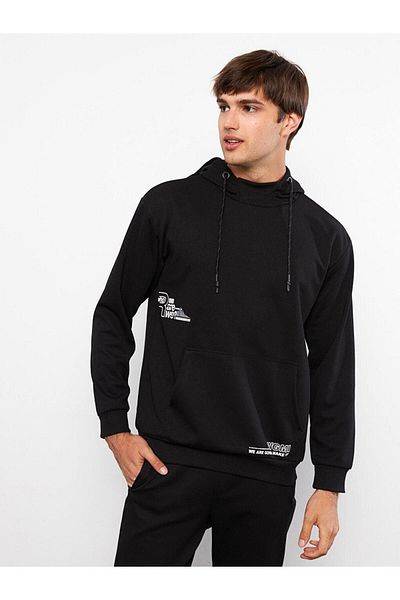 LC Waikiki Ανδρική κουκούλα με μακρυμάνικη στάμπα LCW