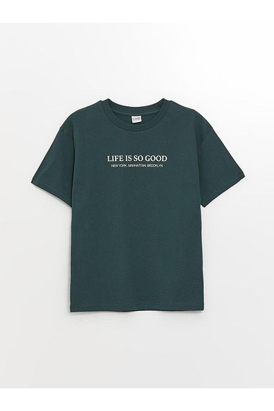 LC Waikiki Tricou pentru băieți - Croială confortabilă, Gât crew, țesătură solidă LCW Kids