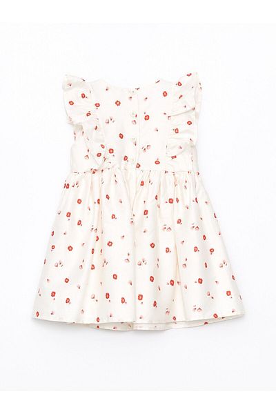 LC Waikiki Patterned Crew Neck Baby Girl Dress