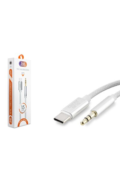 Subzero AX75 Type-C To 3.5 Mm Metal Hasır Aux Kablo(Android ve iPhone 15 tam uyumlu)