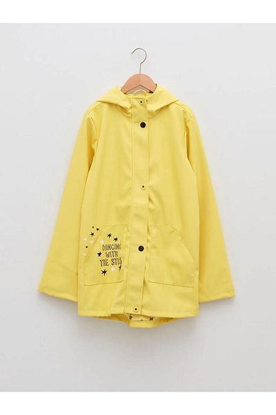 LC Waikiki Kids Hooded Printed Girl's Coat