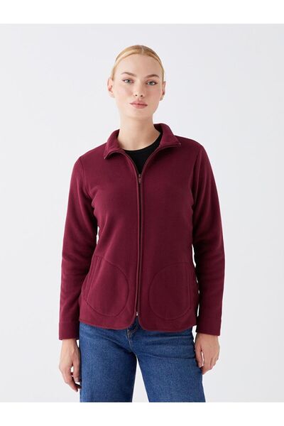 LC Waikiki LCWAIKIKI Hanorac clasic pentru femei, cu guler ridicat, cu fermoar