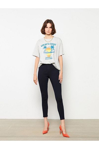 LC Waikiki Blugi LCW Pantaloni drepti pentru femei cu talie înaltă, cu croiala super skinny