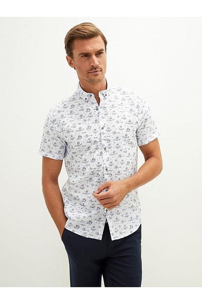 LC Waikiki Ανδρικό πουκάμισο με κοντό μανίκι LCW Vision Slim Fit