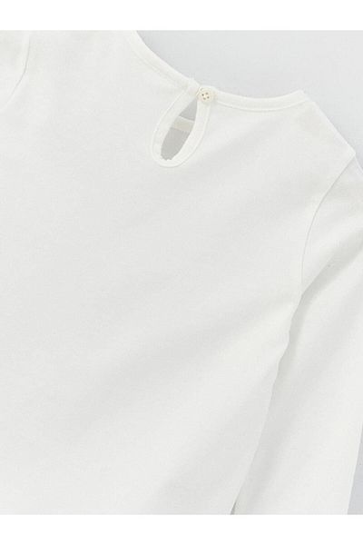 LC Waikiki LCW бебешка тениска с кръгло деколте Основна бебешка тениска за момиче