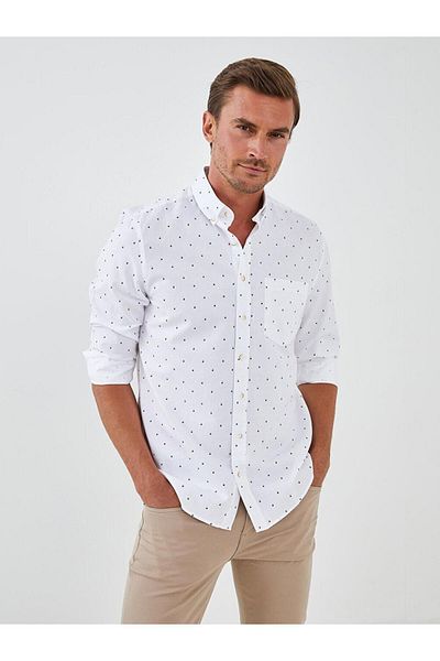 LC Waikiki Ανδρικό μακρυμάνικο πουκάμισο Oxford LCWAIKIKI Classic με κανονική εφαρμογή