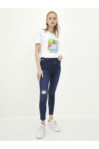 LC Waikiki Blugi LCW Pantaloni de damă cu talie înaltă, super skinny, cu buzunar