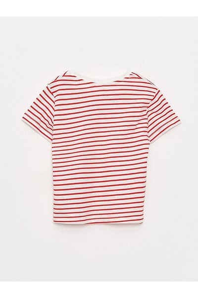 LC Waikiki Crew Neck Short Sleeve Striped Baby Girl T-Shirt