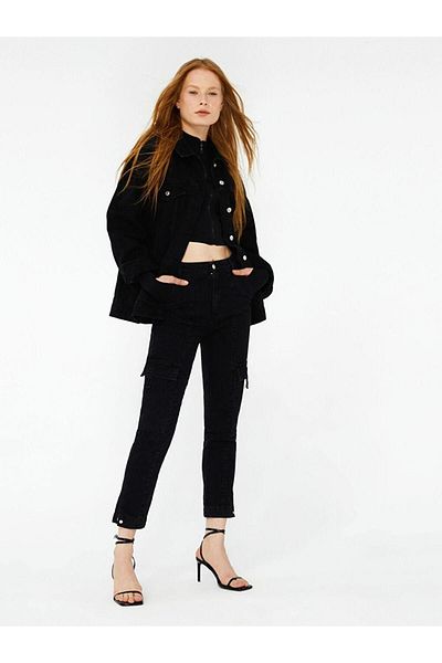 LC Waikiki LCW Jeans ψηλόμεσο Mom Fit με λεπτομέρεια τσέπης Rodeo γυναικείο τζιν παντελόνι