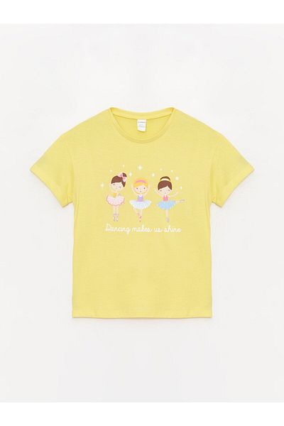 LC Waikiki Bedrucktes Kurzarm-T-Shirt mit Rundhalsausschnitt für Babys