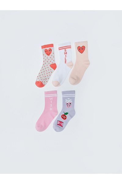 LC Waikiki Girl's Patterned Socks - Pack of 5