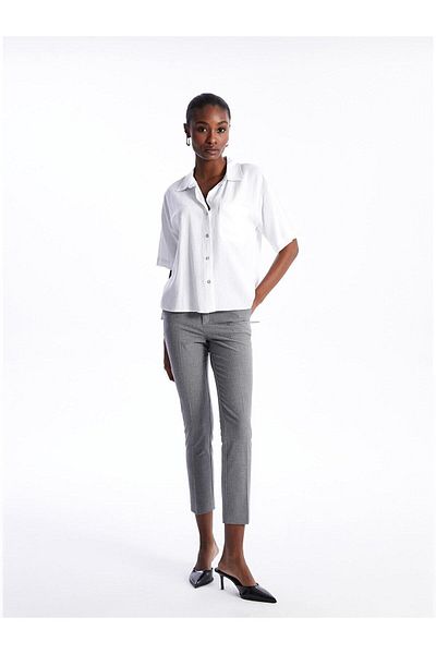 LC Waikiki LCW Vision Women's Straight Short Sleeve Linen Blend Shirt
