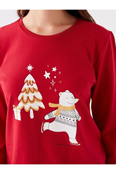 LC Waikiki Long Sleeve Crew Neck Women's Pajamas Set - Printed