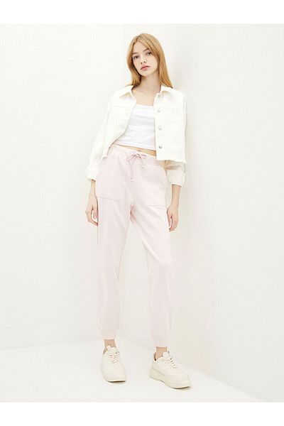 LC Waikiki LCW Casual ελαστική μέση ίσια λεπτομέρεια τσέπης Γυναικεία φούτερ Jogger