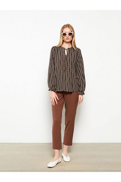 LC Waikiki LCWAIKIKI Basic γυναικείο ελαστικό ίσιο παντελόνι μέσης