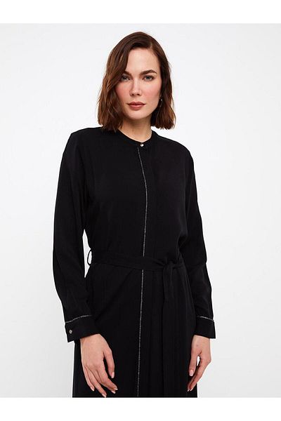 LC Waikiki Γυναικεία φεράτσα LCW Grace Crew Μασίφ μακρυμάνικο λαιμόκοψη