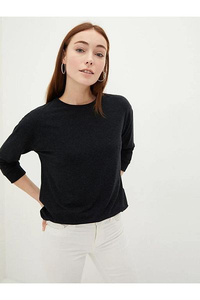LC Waikiki Γυναικείο μπλουζάκι Basic Crew Neck μονόχρωμο