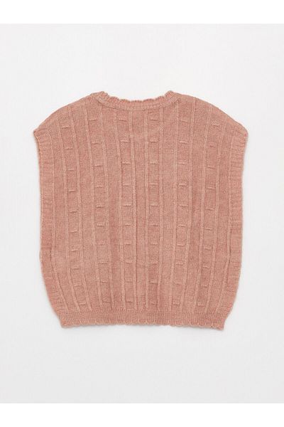 LC Waikiki Crew Neck Self-Patterned Girl's Knitwear Sweater