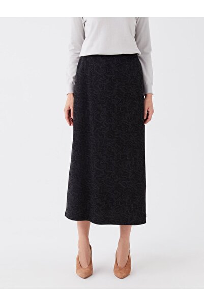 LC Waikiki Spódnica damska Lcw Grace w kolorze czarnym Jacquard Standard Fit Patterned