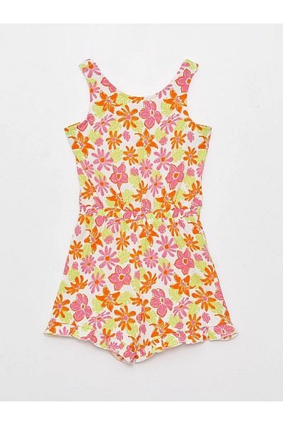 LC Waikiki Lcw Kids Mädchen Jumpsuit mit U-Kragen und Muster